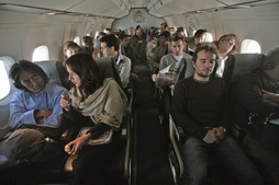 OSM tour members on the Air Inuit Dash-8.